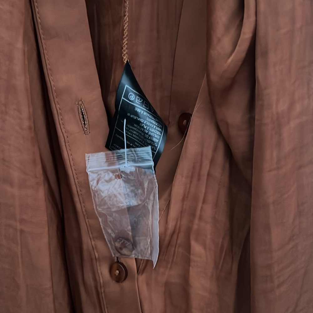 Steve Madden Rust Wrap Tie Front Midi Dress - Picture 6 of 6